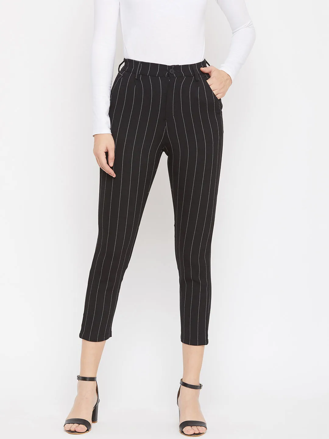 Black Striped Trousers