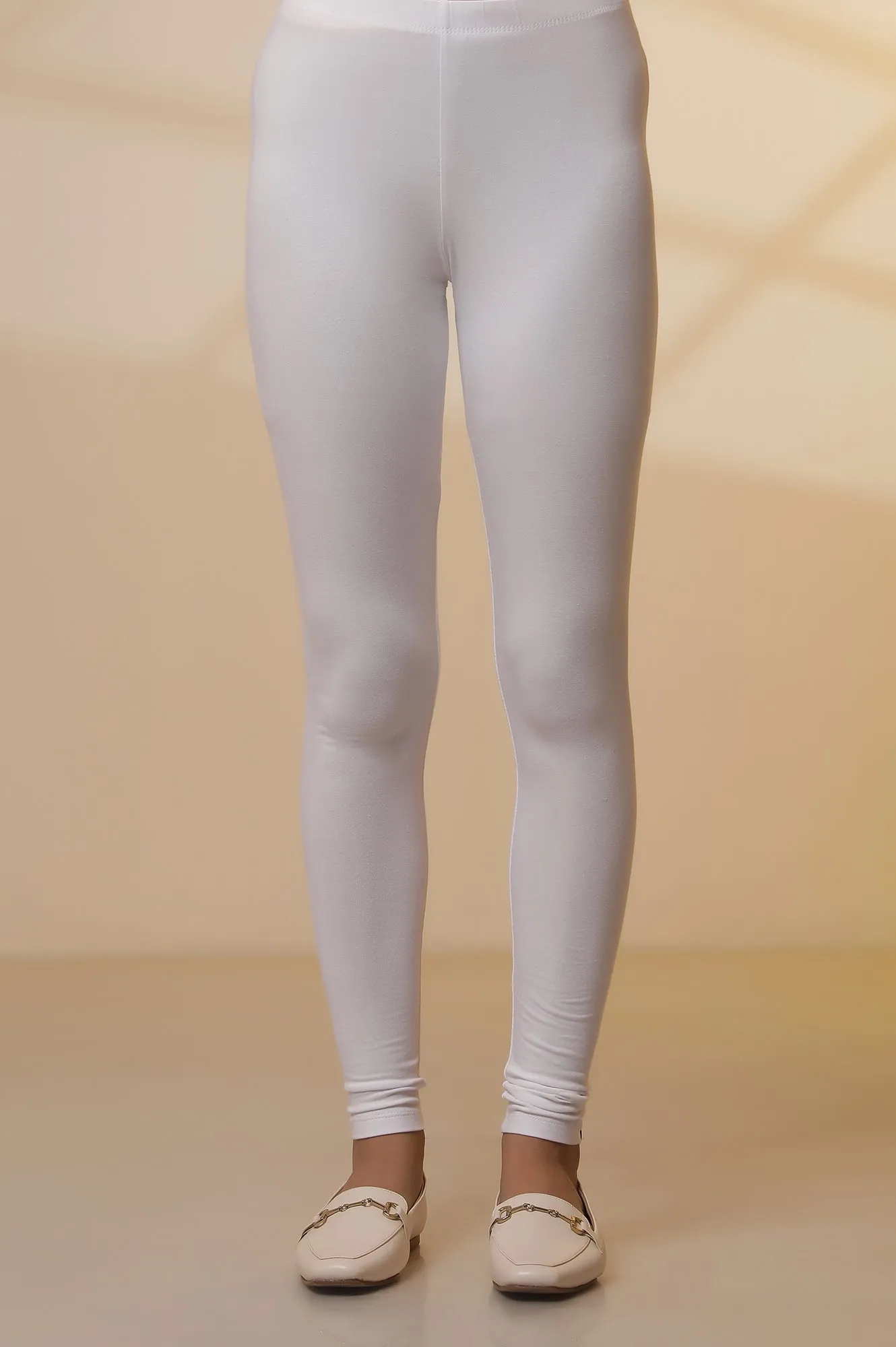 Blue and White Striped Cotton Lurex Flared Kurta and Tights Set