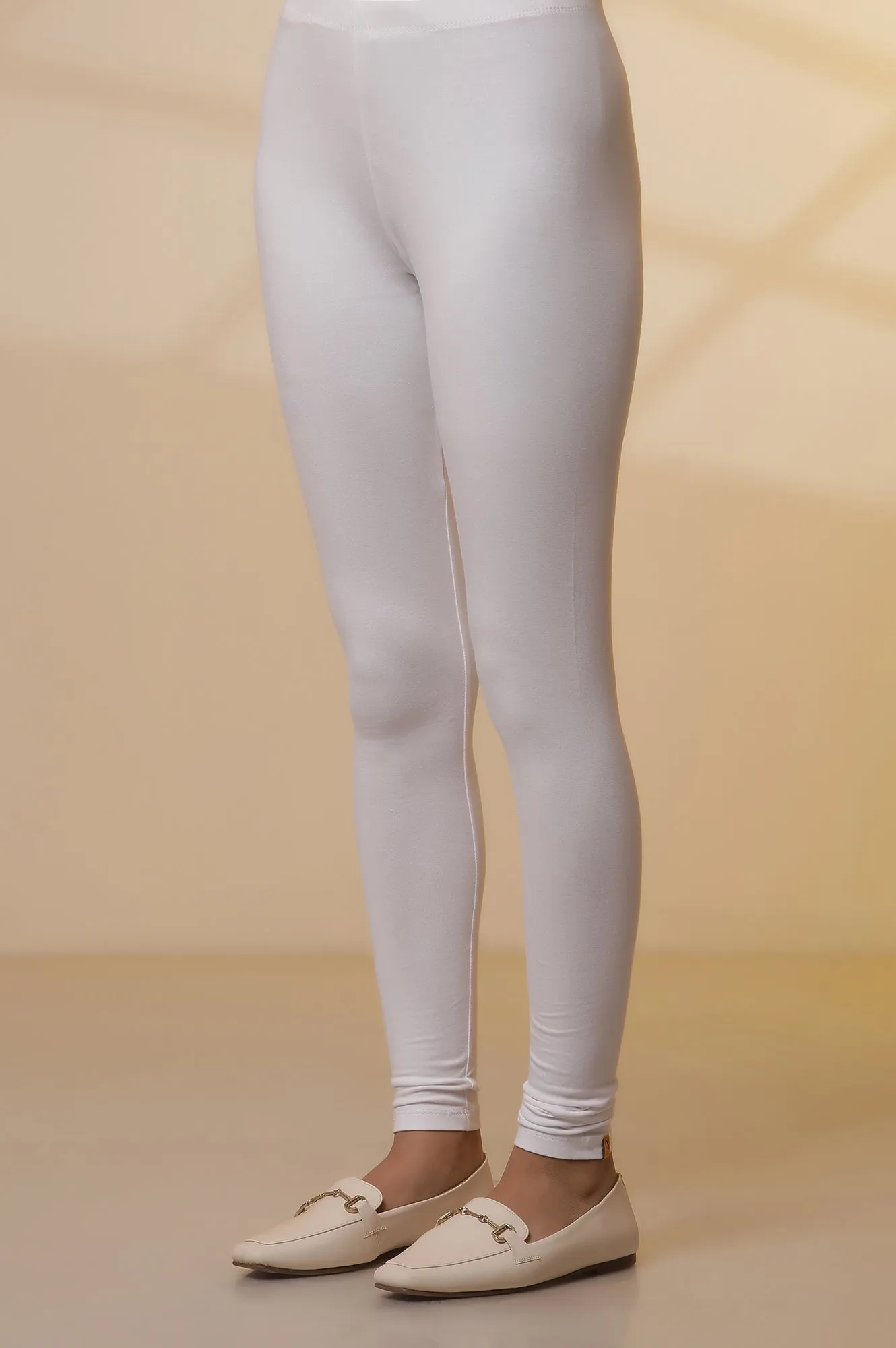 Blue and White Striped Cotton Lurex Flared Kurta and Tights Set