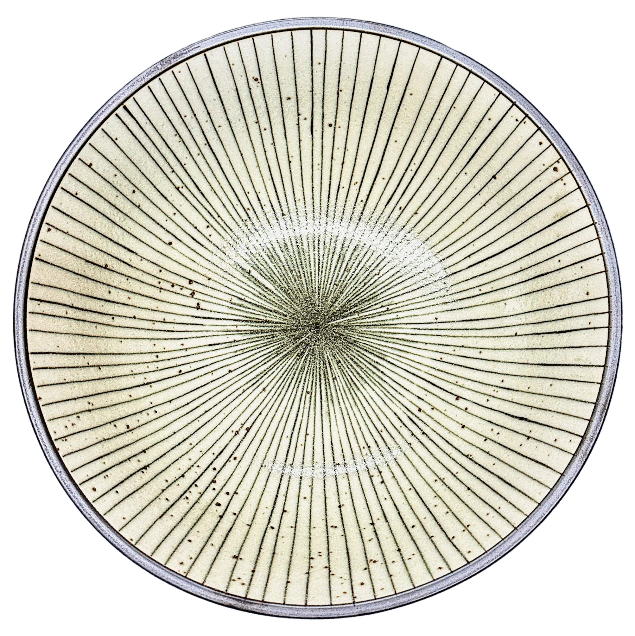 BLUE CREAM STRIPED RAMEN BOWL