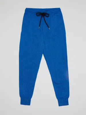 Blue Drawstring Cuffed Pants