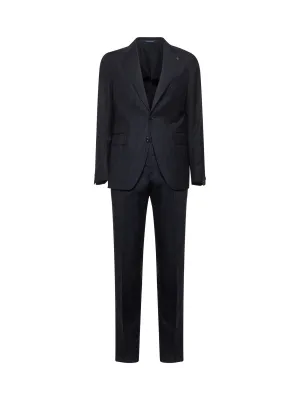 Blue pinstriped wool Vesuvio single-breasted suit