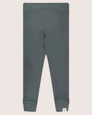 Bottle Green Rib Leggings