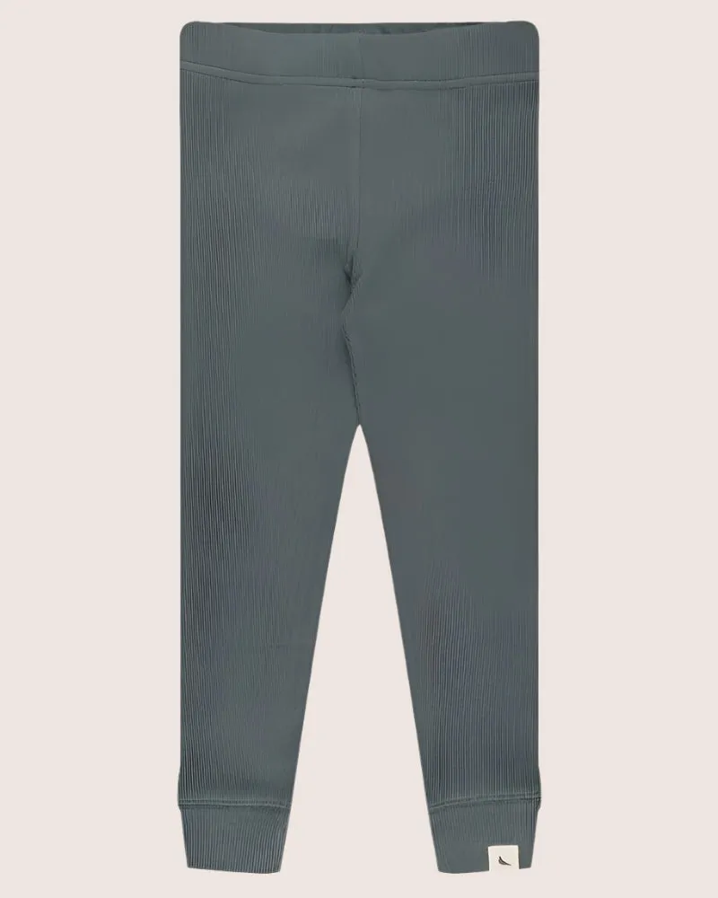 Bottle Green Rib Leggings