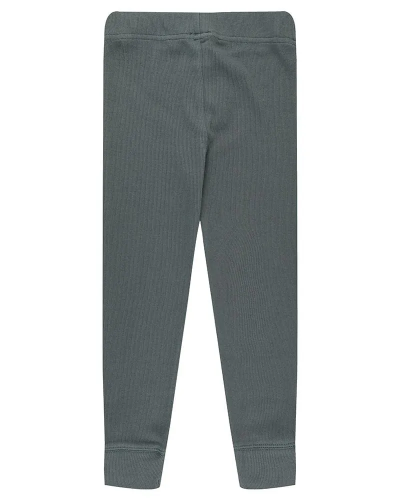 Bottle Green Rib Leggings