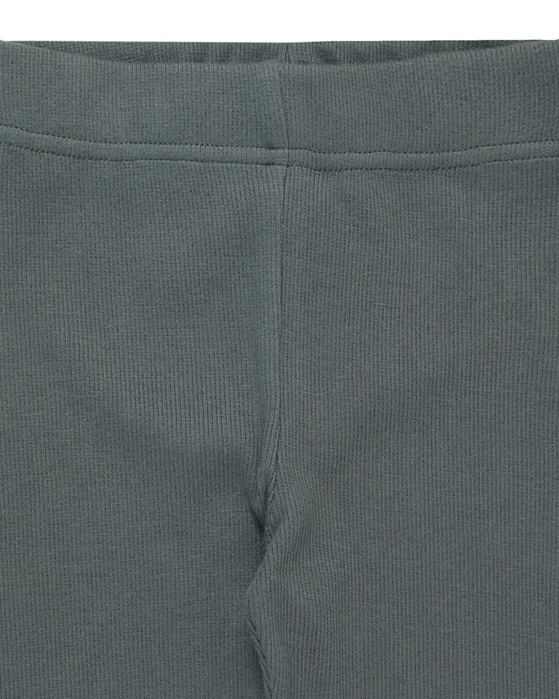 Bottle Green Rib Leggings
