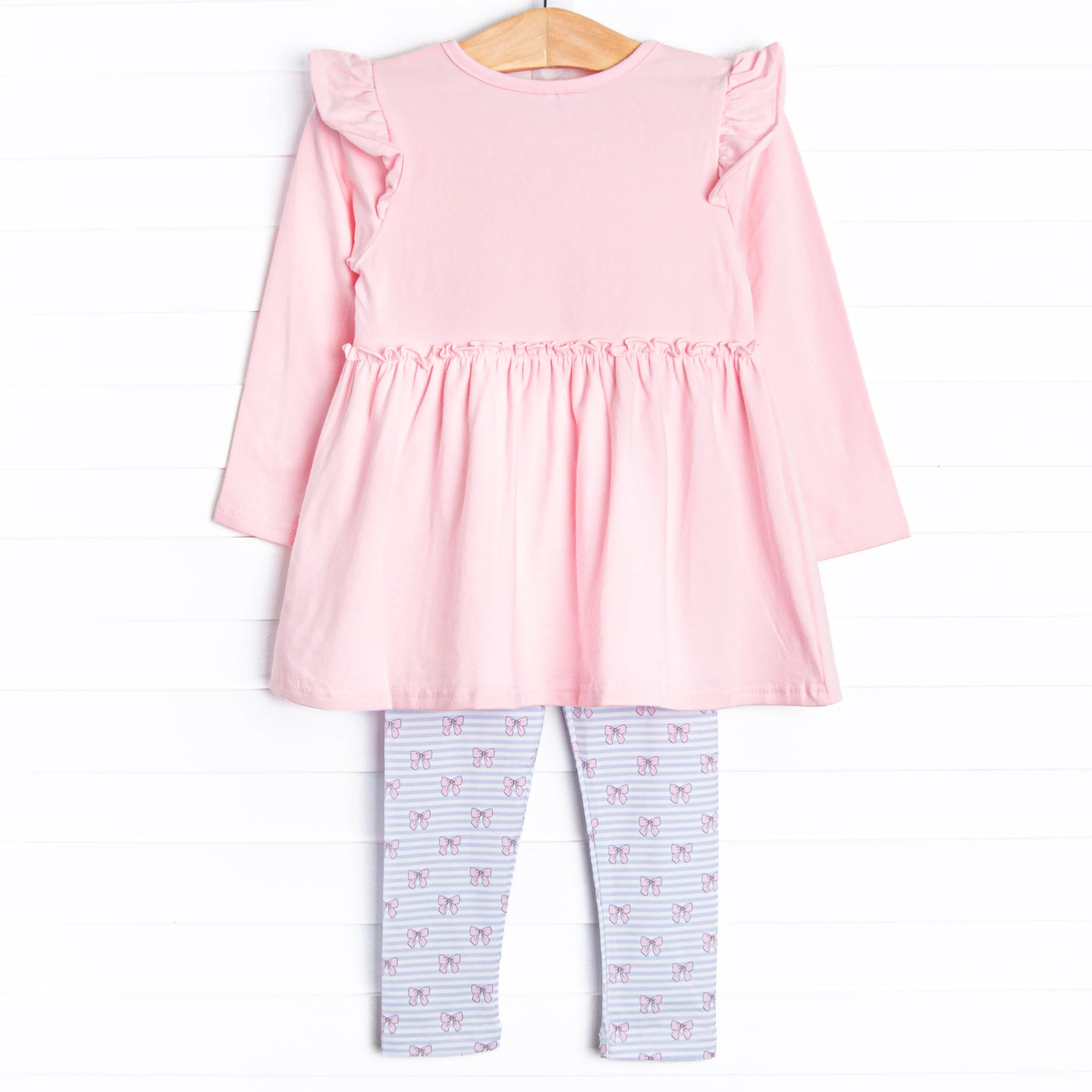 Bow-u-tiful Striped Legging Set, Pink