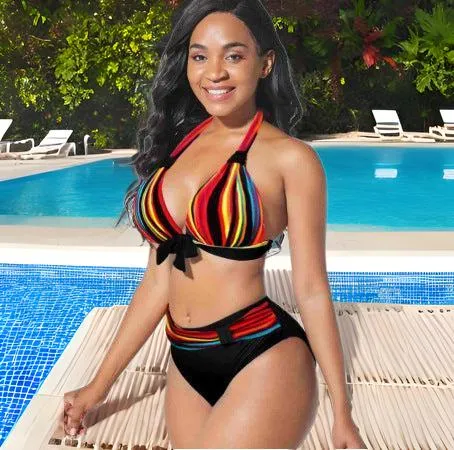 Bowtiful Striped 2-Piece Bikini Delight