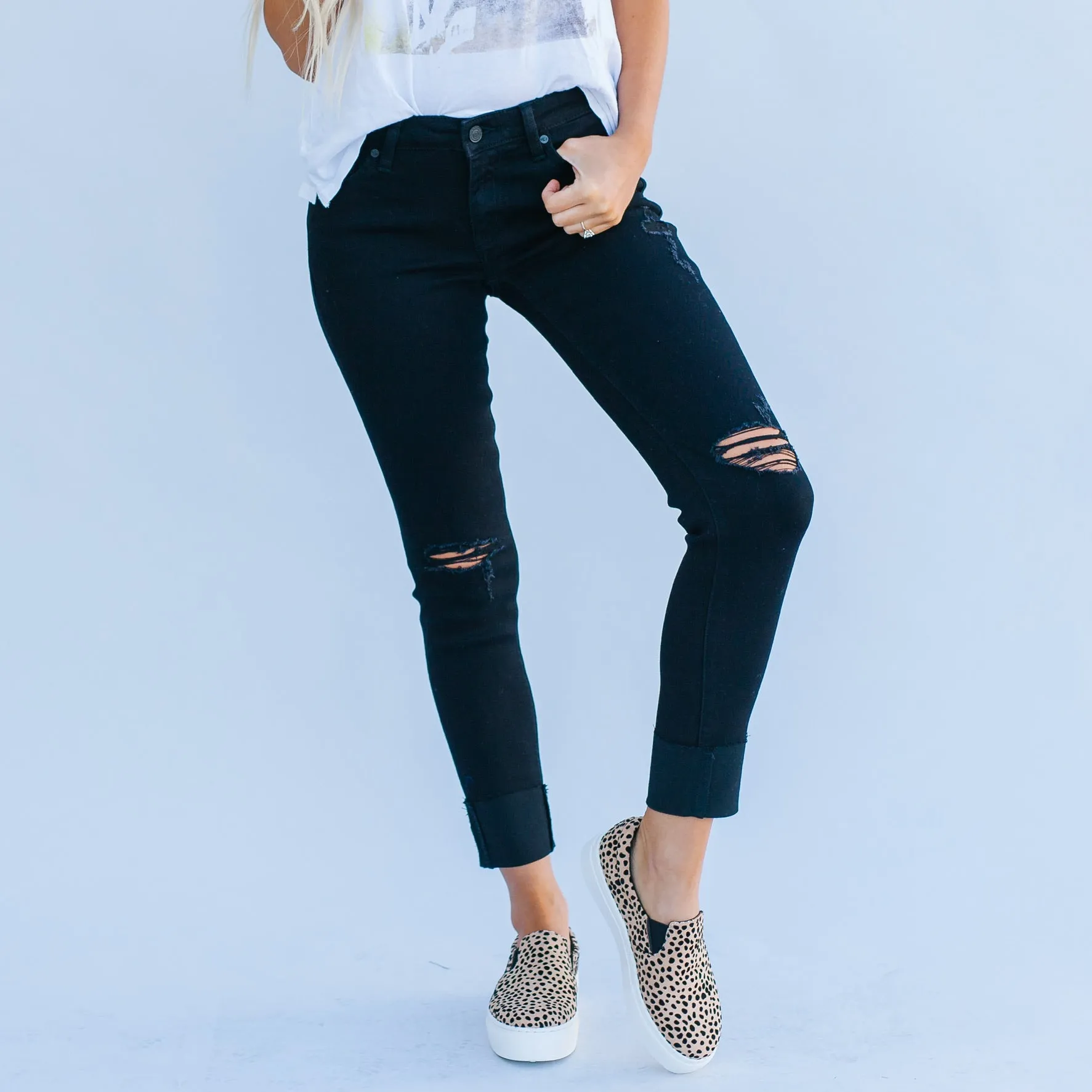 Boyfriend Kancan Jeans - Destroyed Black