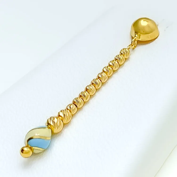 Brilliant Striped Enameled 5-Piece 21k Gold Necklace Set