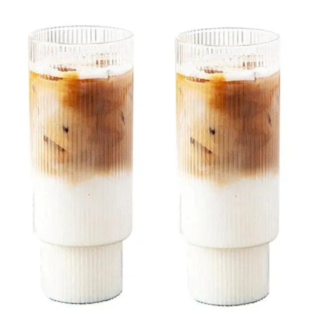Caramel Striped Glass Set