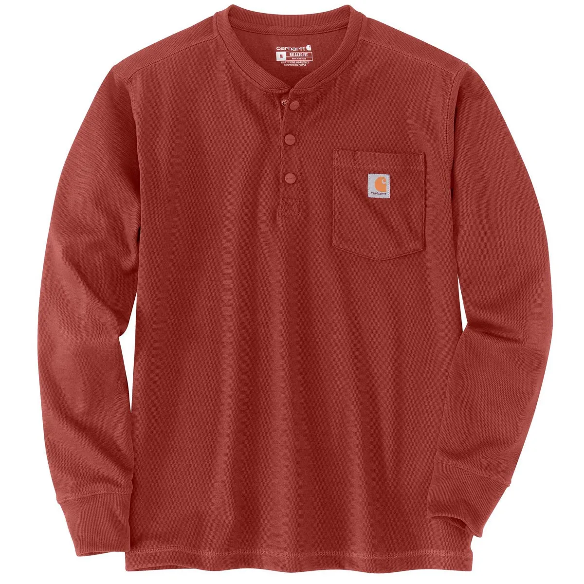 Carhartt 104429 Men's Relaxed Fit Heavyweight LS Henley Pocket Thermal Shirt