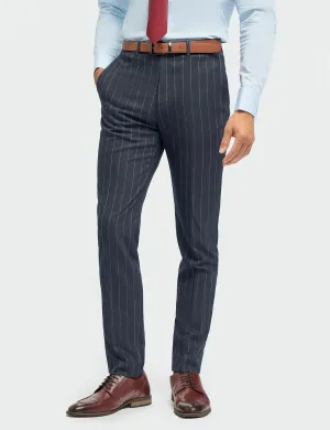 CAVANI INVINCIBLE – NAVY PINSTRIPE SUIT TROUSERS
