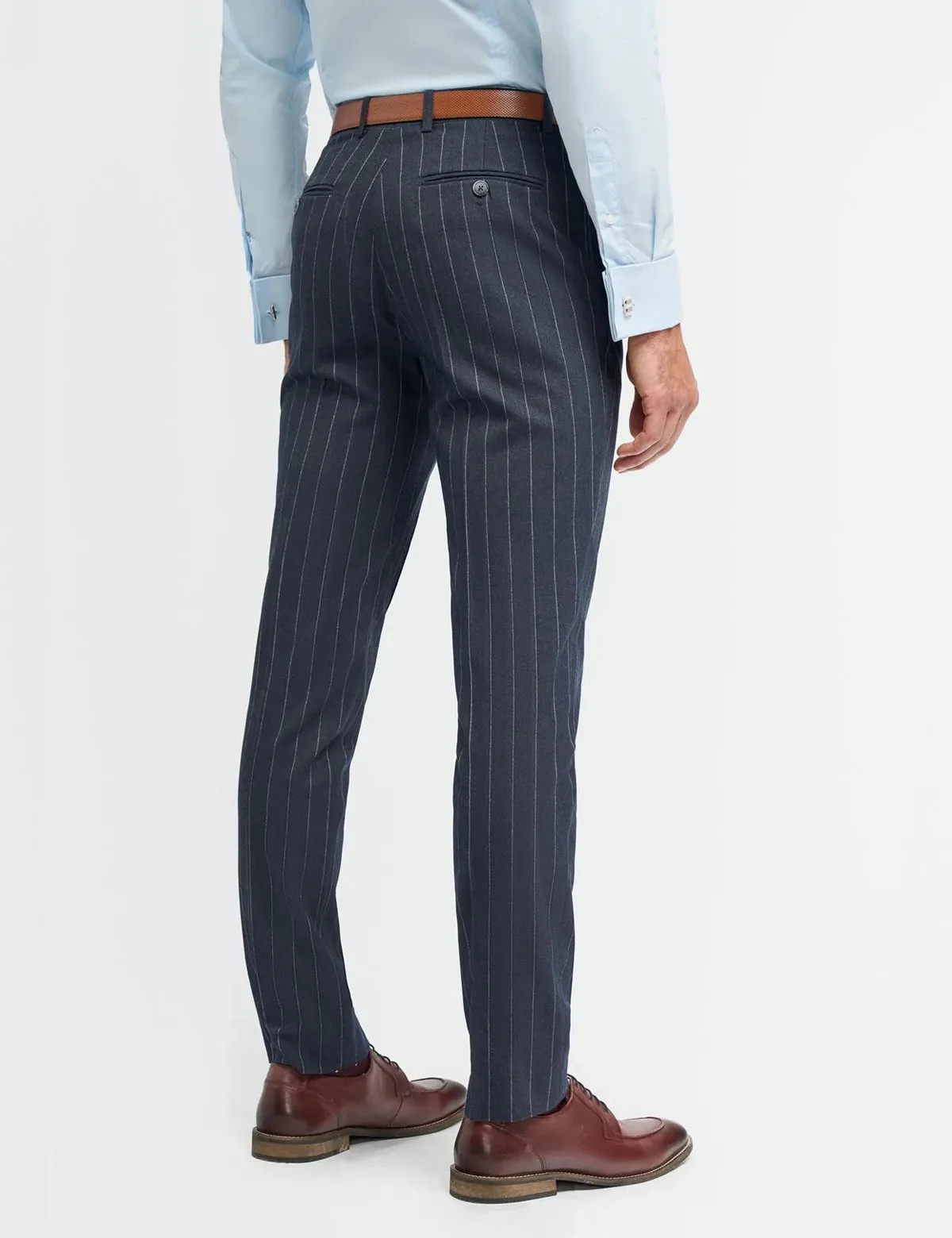 CAVANI INVINCIBLE – NAVY PINSTRIPE SUIT TROUSERS