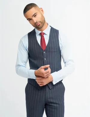 CAVANI INVINCIBLE – NAVY PINSTRIPE SUIT WAISTCOAT