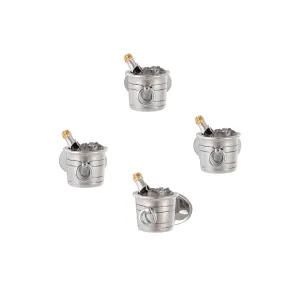Champagne Bucket Sterling Tuxedo Studs