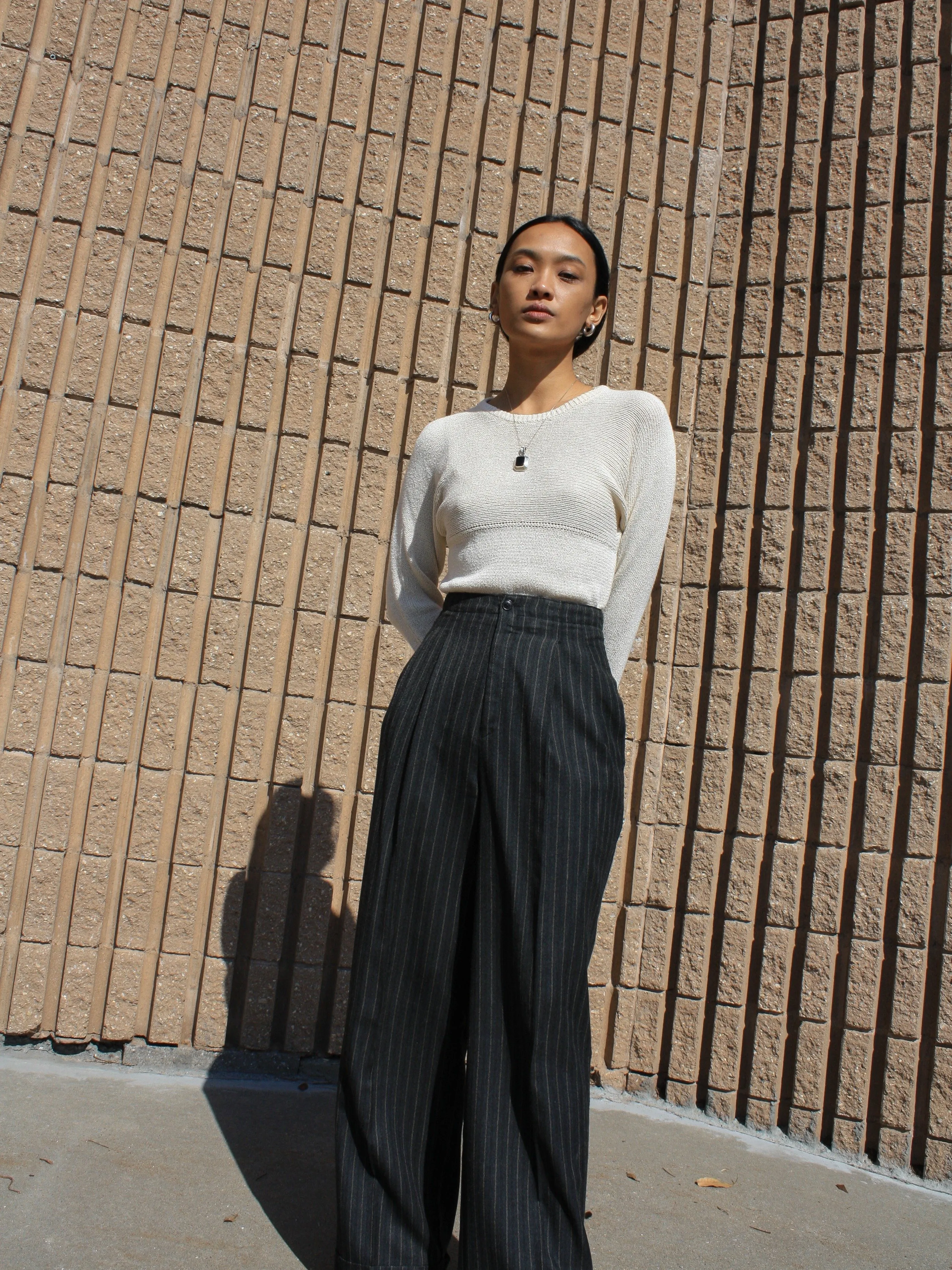 Charcoal Pinstriped Trousers