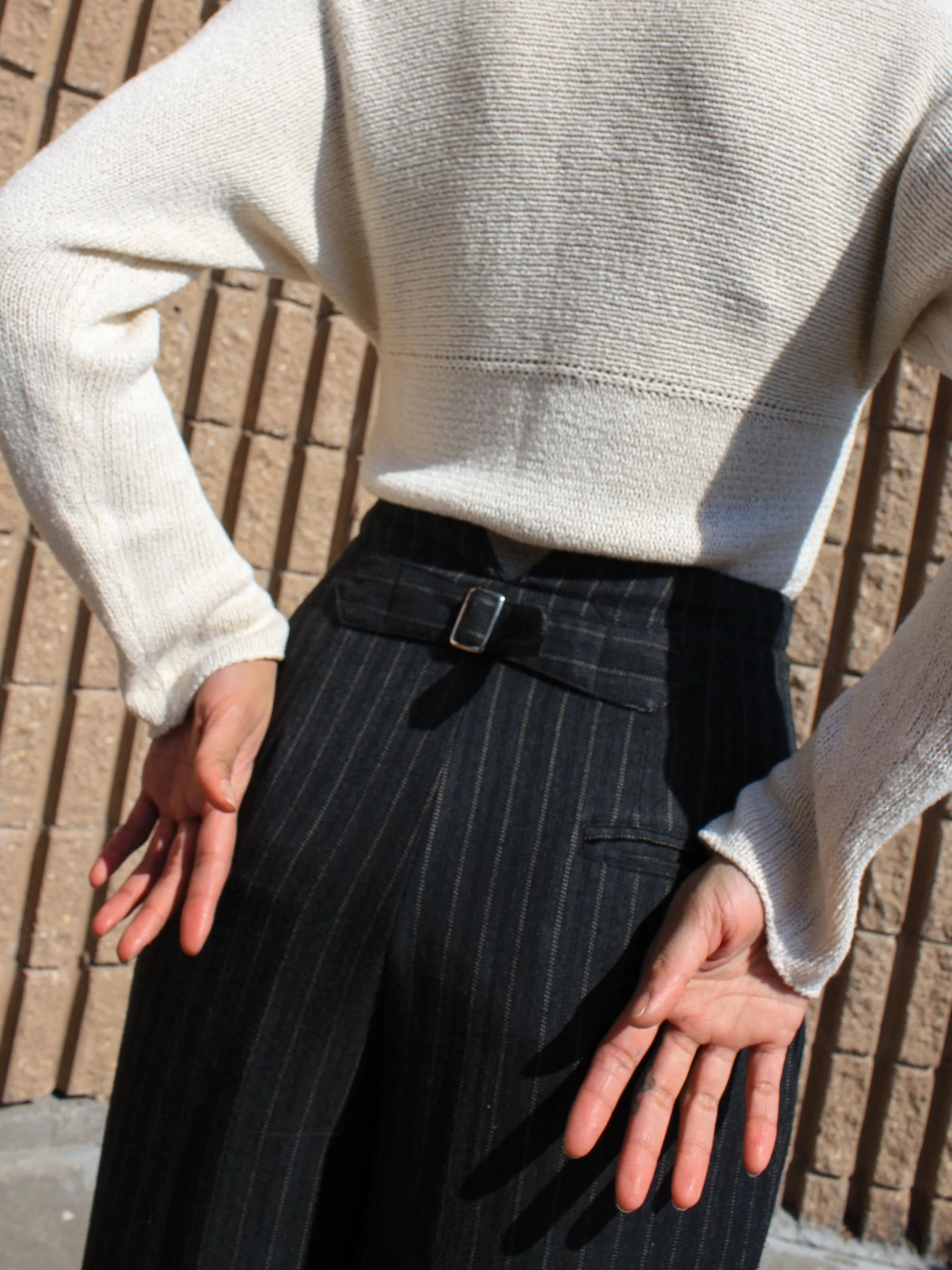 Charcoal Pinstriped Trousers