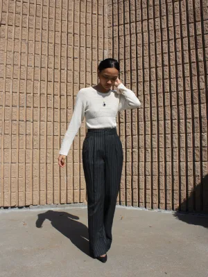 Charcoal Pinstriped Trousers