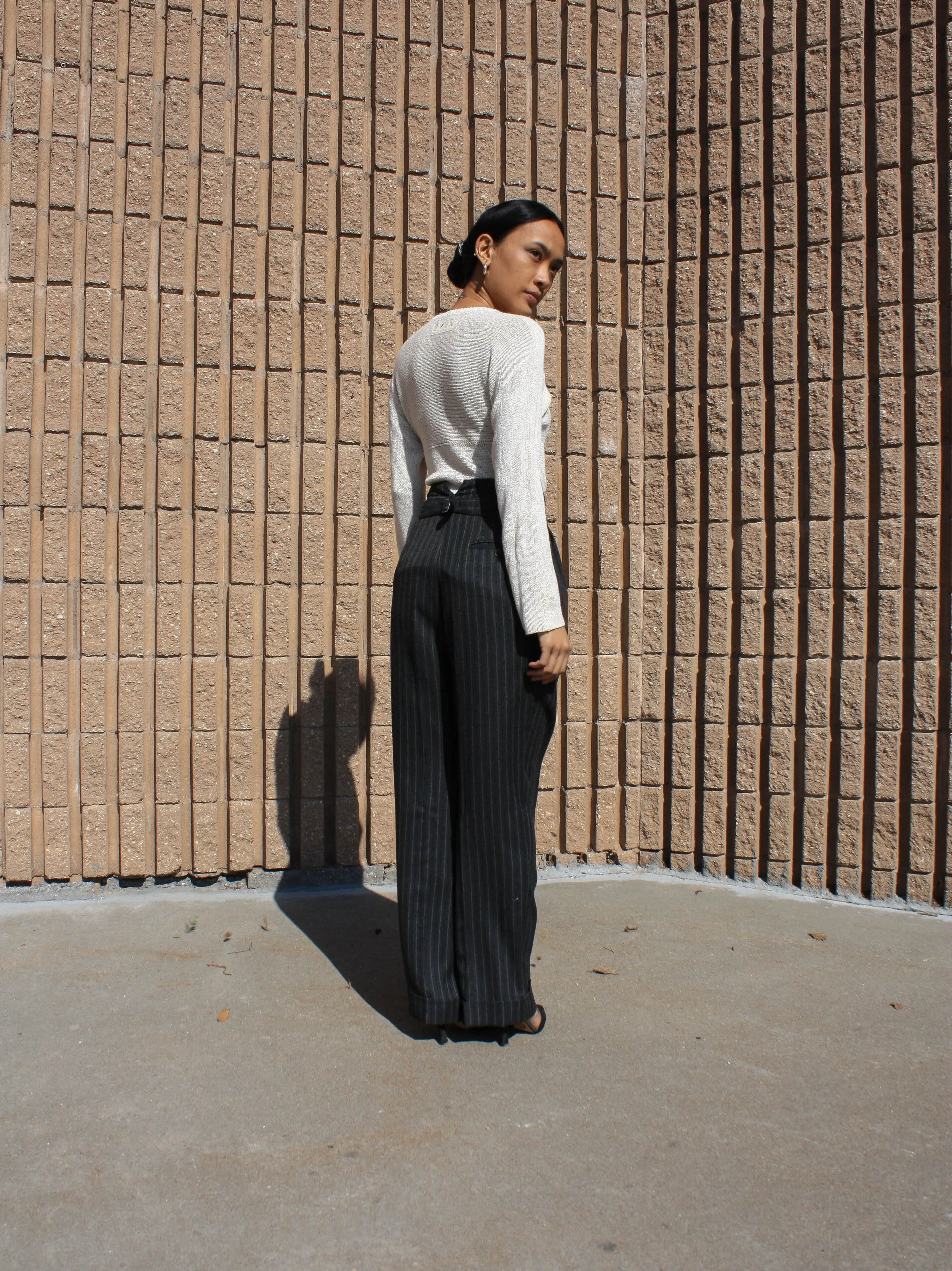 Charcoal Pinstriped Trousers