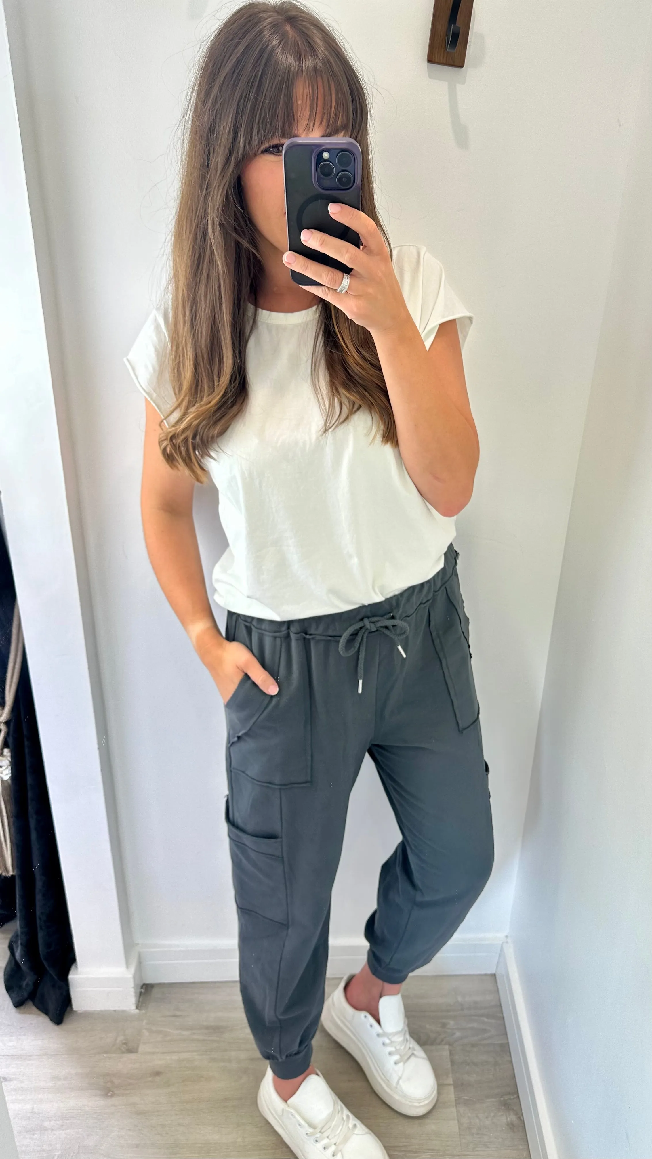 CHARCOAL POCKET SWEAT PANTS