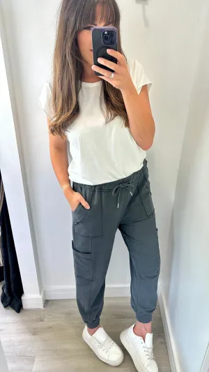 CHARCOAL POCKET SWEAT PANTS