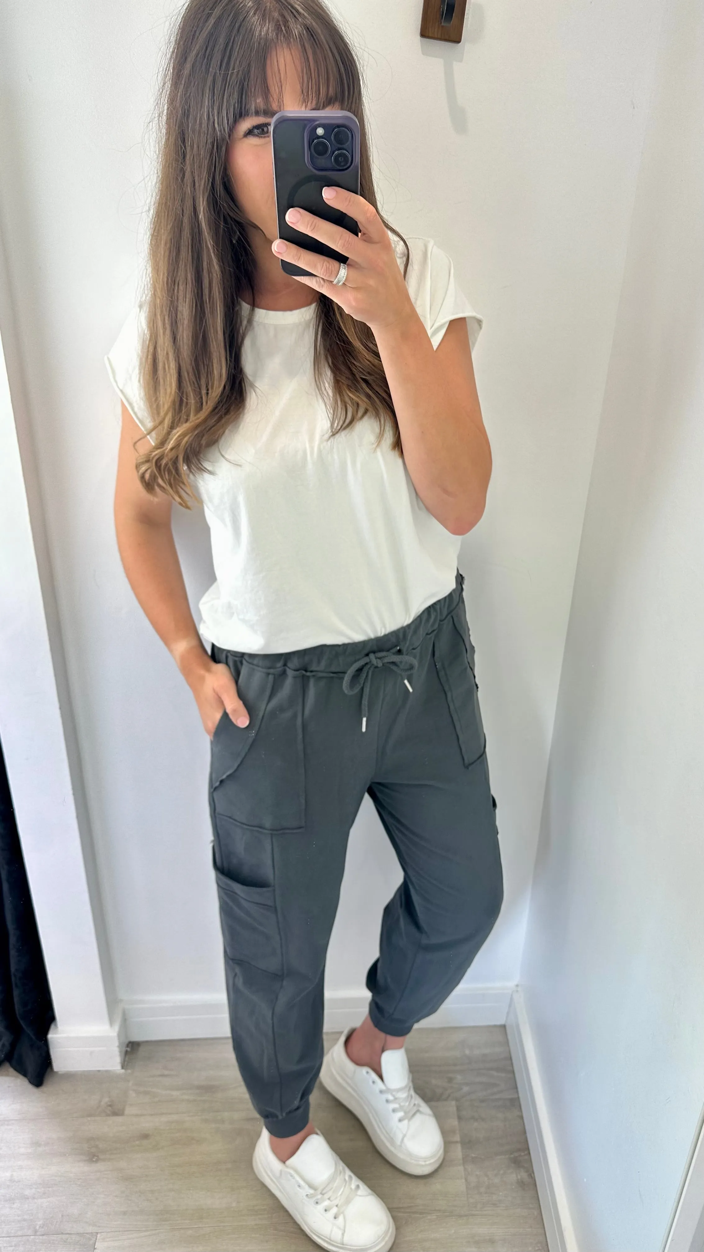 CHARCOAL POCKET SWEAT PANTS