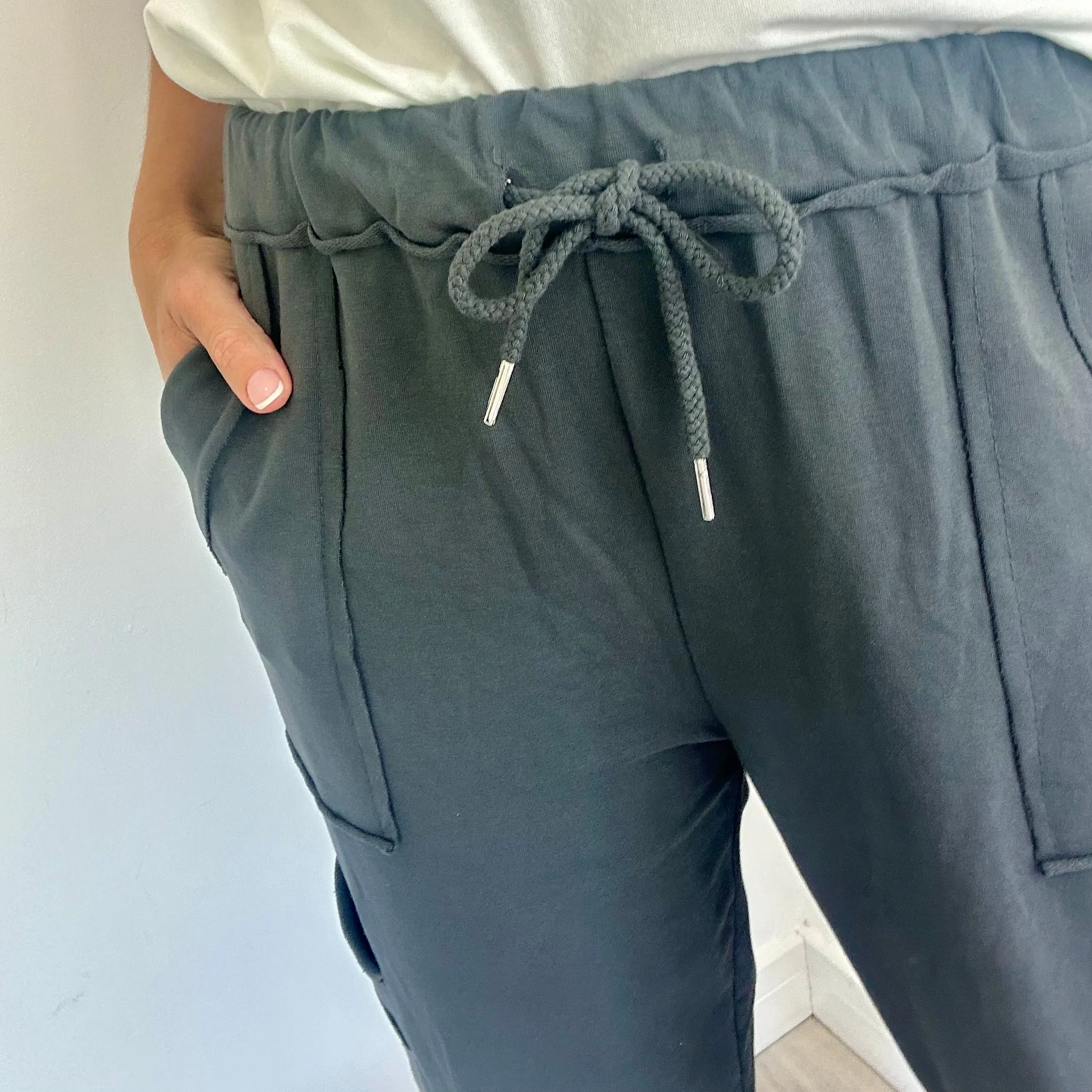 CHARCOAL POCKET SWEAT PANTS