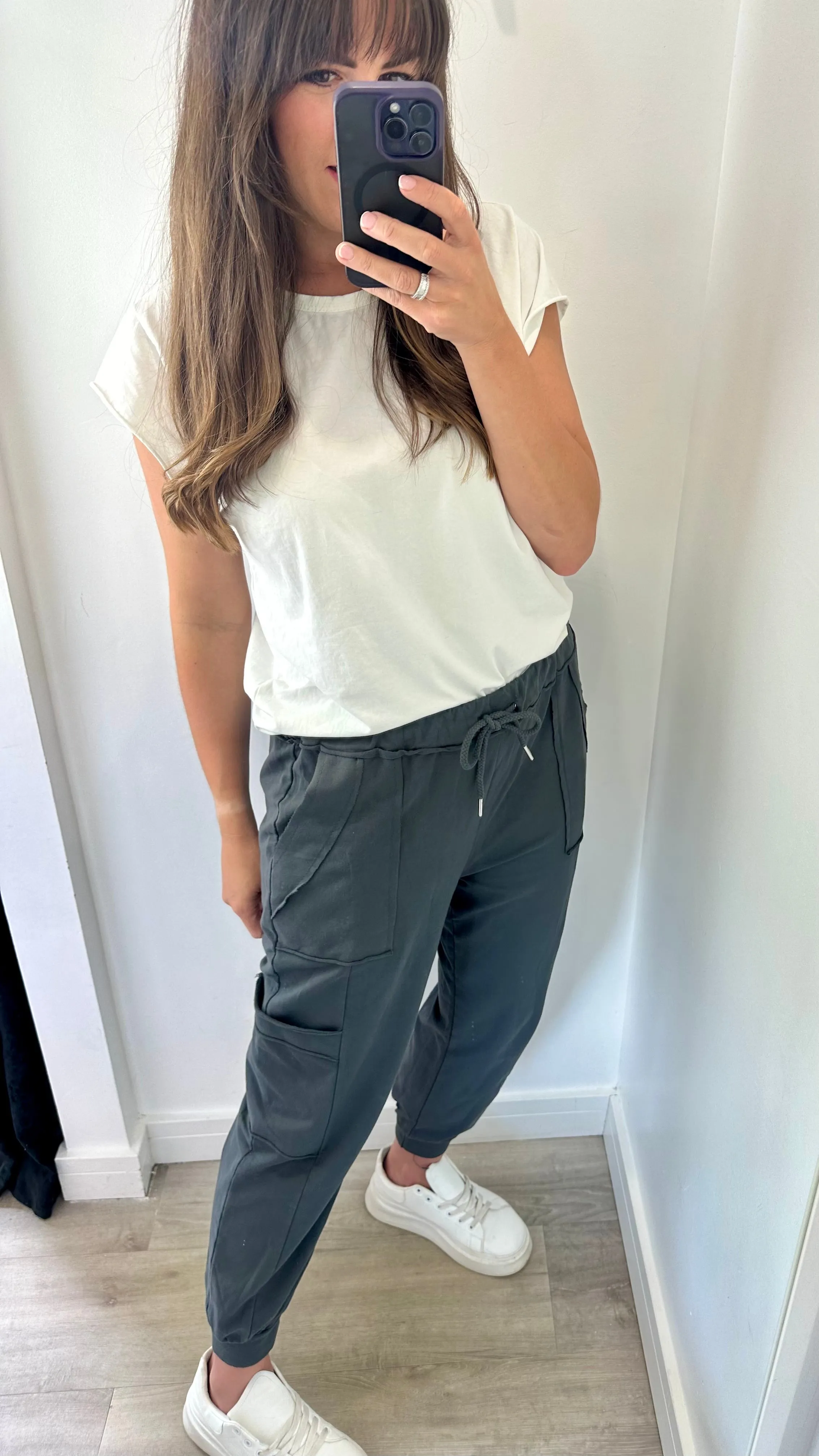 CHARCOAL POCKET SWEAT PANTS