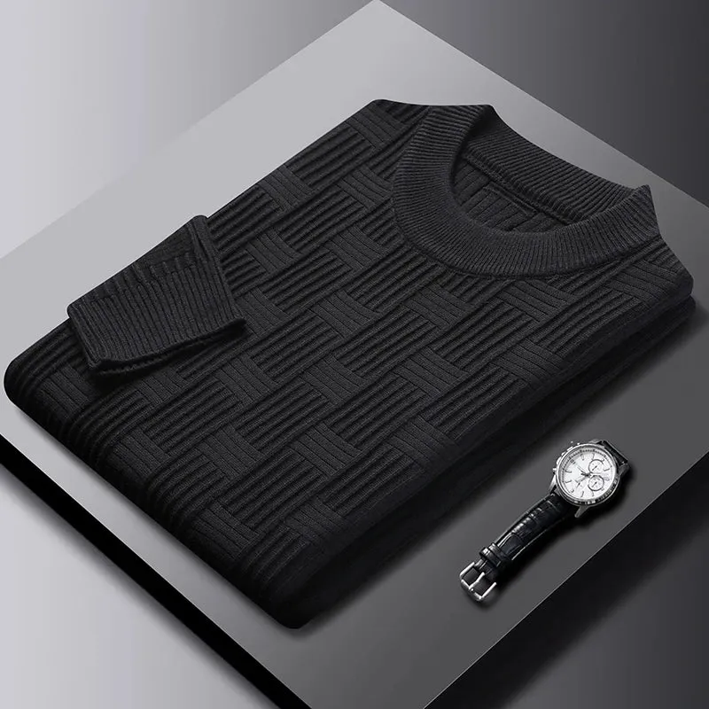 Checkerboard Jacquard Sweater for Men