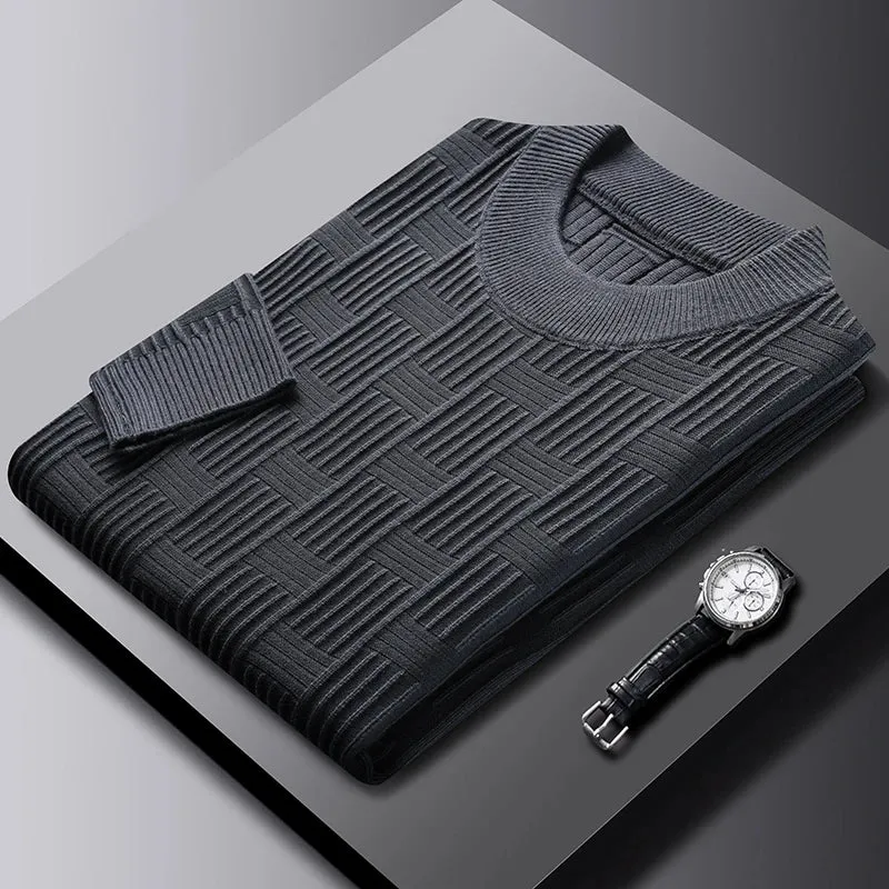Checkerboard Jacquard Sweater for Men