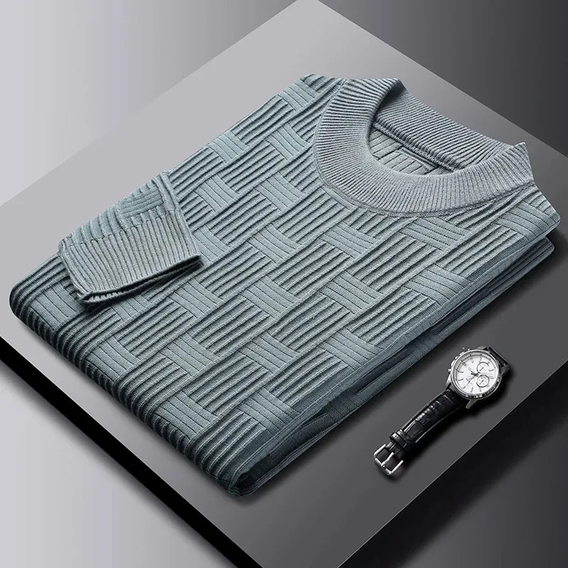 Checkerboard Jacquard Sweater for Men