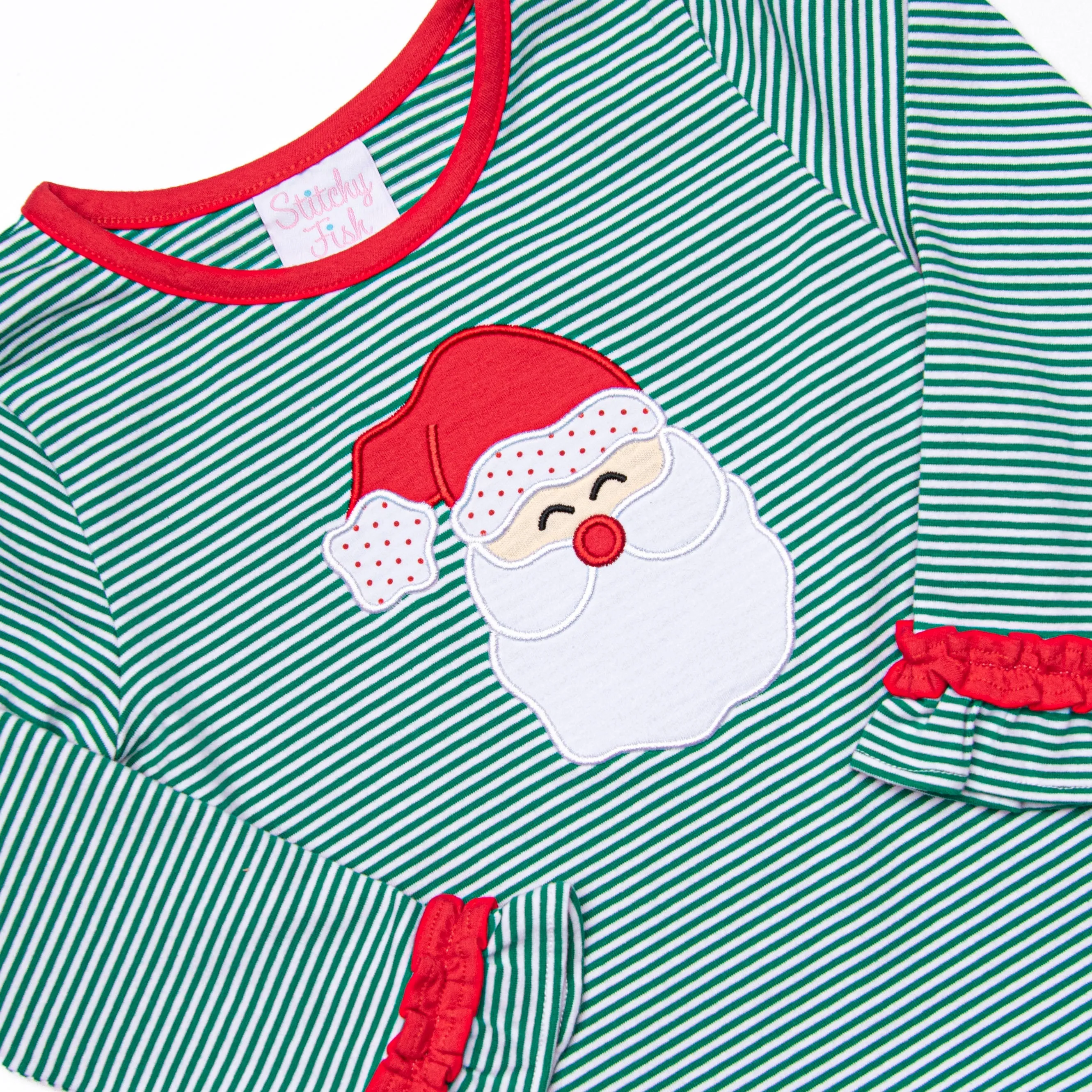 Checking It Twice Applique Legging Set, Red and Green