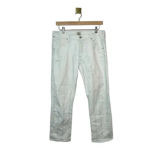 Citizens of Humanity Emerson Slim Boyfriend Tie Dye Jeans in White/Blue Size 28