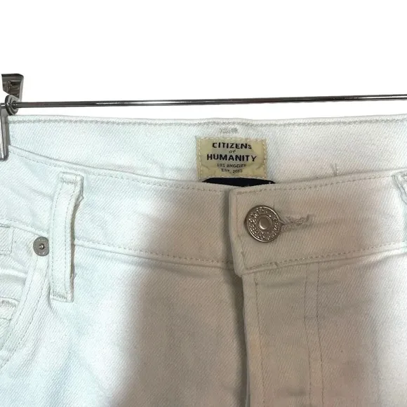 Citizens of Humanity Emerson Slim Boyfriend Tie Dye Jeans in White/Blue Size 28