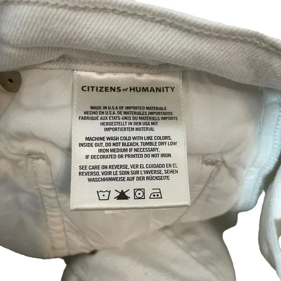 Citizens of Humanity Emerson Slim Boyfriend Tie Dye Jeans in White/Blue Size 28