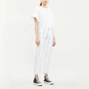 Citizens of Humanity Emerson Slim Boyfriend Tie Dye Jeans in White/Blue Size 28