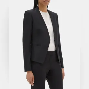 COPY - Theory Lindrayia black wool/blend blazer, black, size 10 in excellent co…