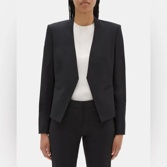 COPY - Theory Lindrayia black wool/blend blazer, black, size 10 in excellent co…