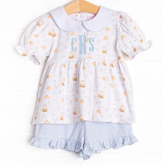 Costume Contest Ruffle Short Set, Blue