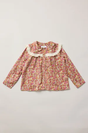 Cranberry Blouse Retro Florets