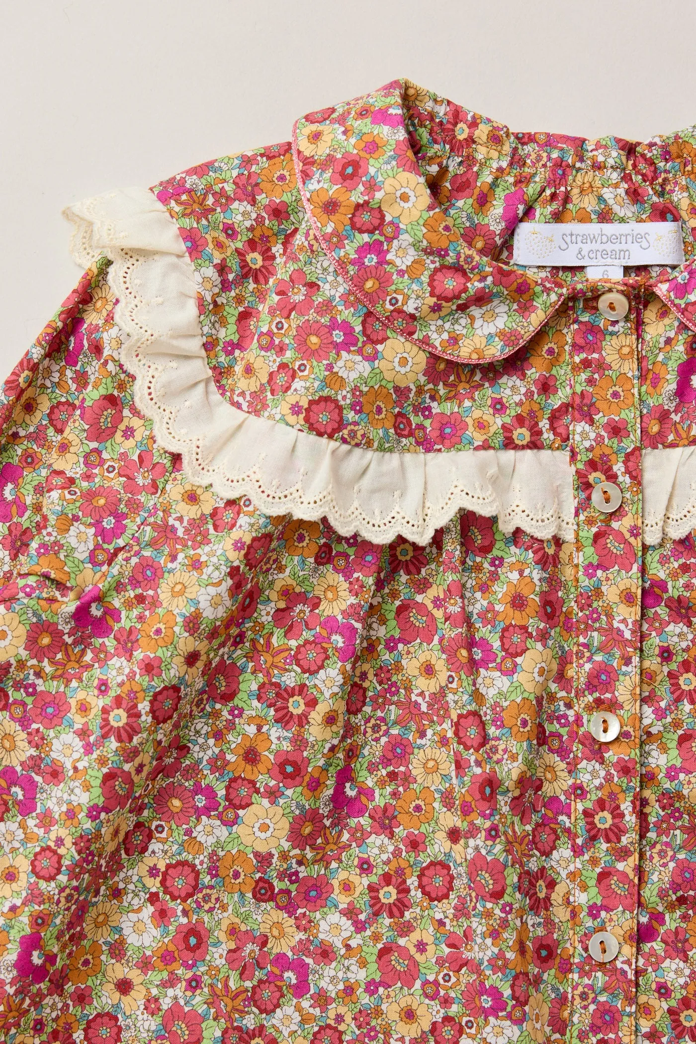 Cranberry Blouse Retro Florets