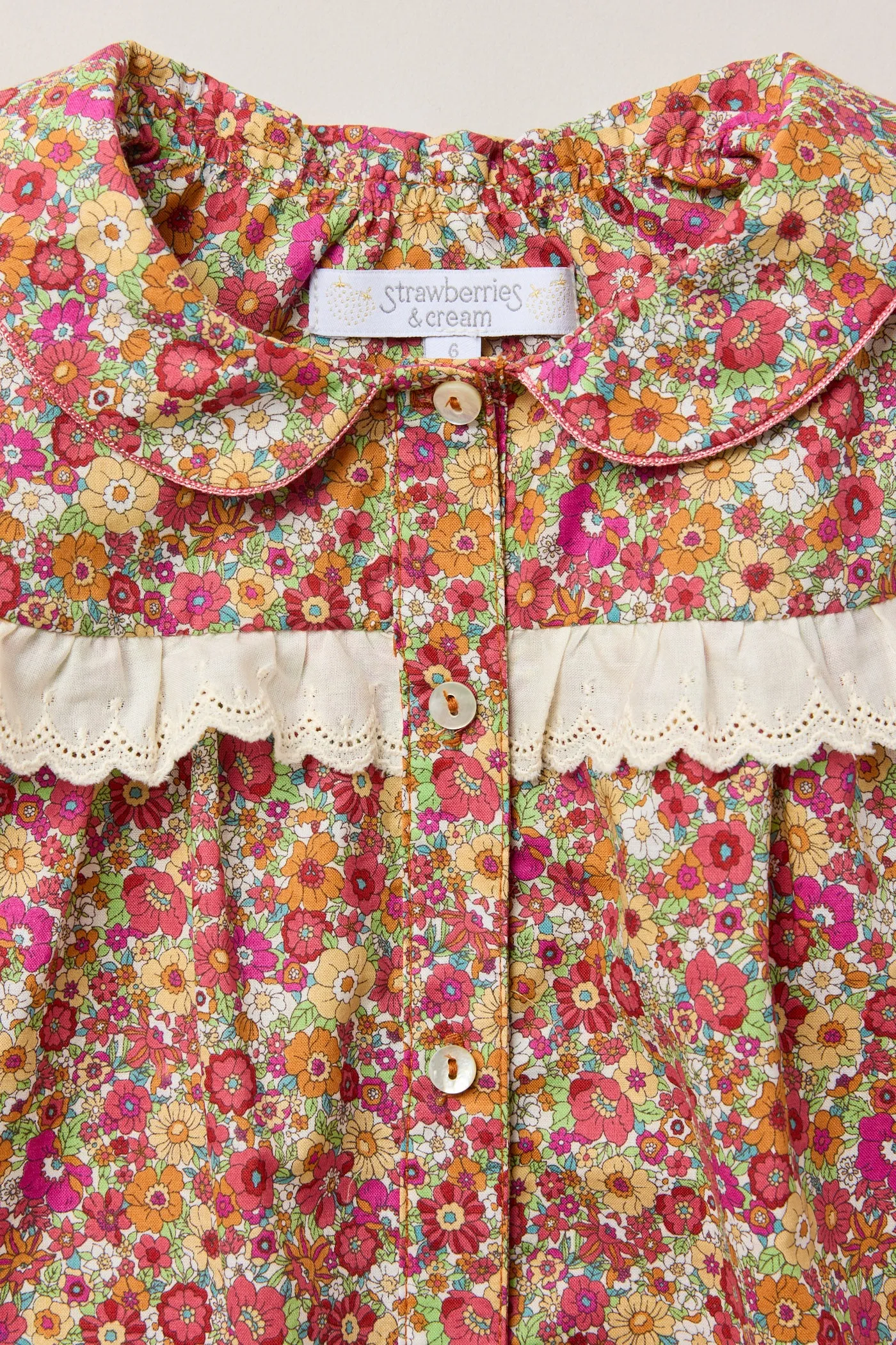 Cranberry Blouse Retro Florets