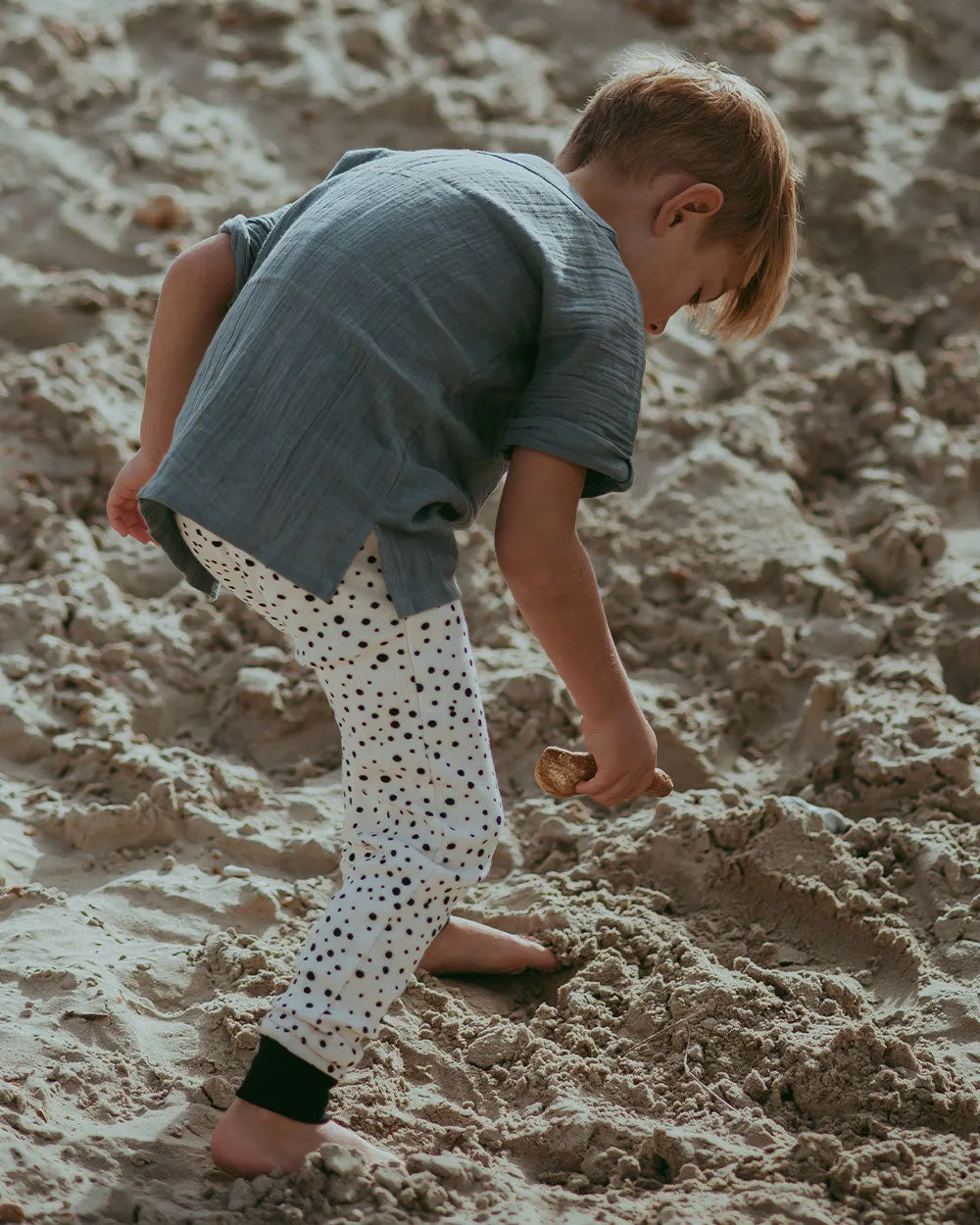 Cream Abstract Spot Print Leggings