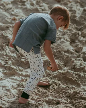 Cream Abstract Spot Print Leggings
