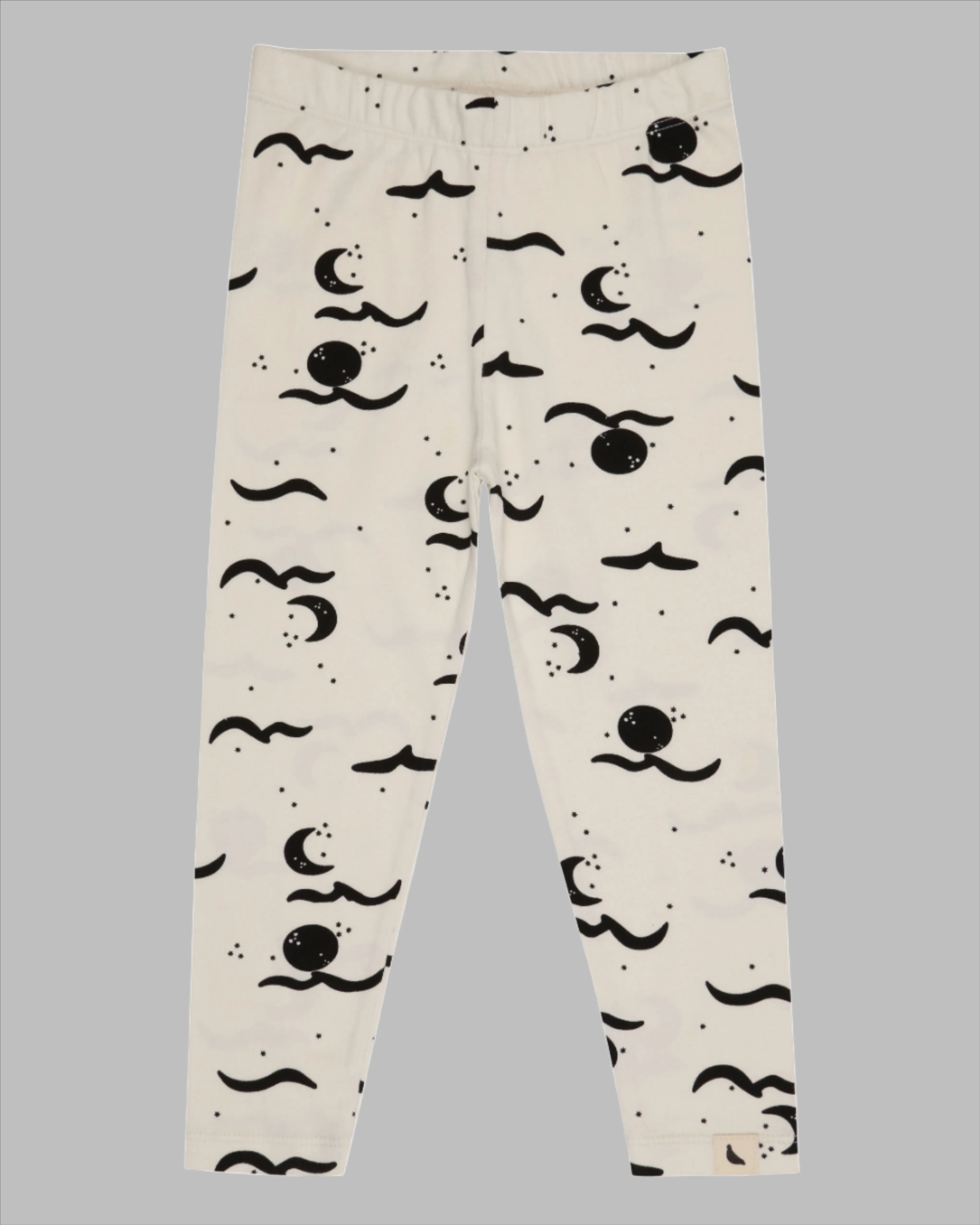 Cream Moon Wave Print Leggings