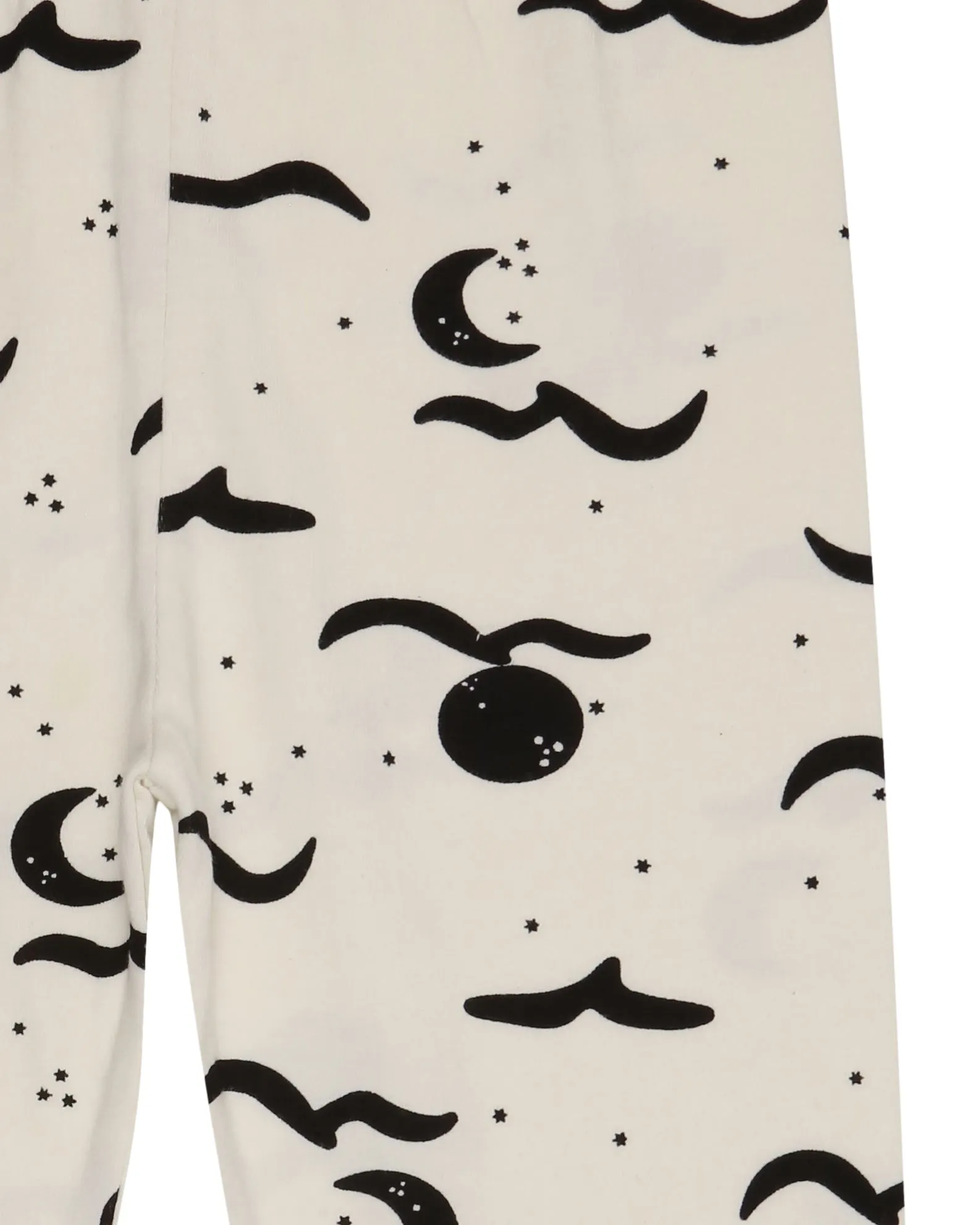 Cream Moon Wave Print Leggings