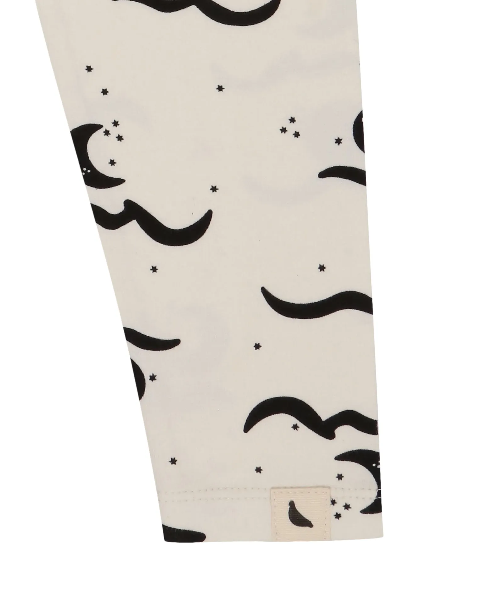 Cream Moon Wave Print Leggings