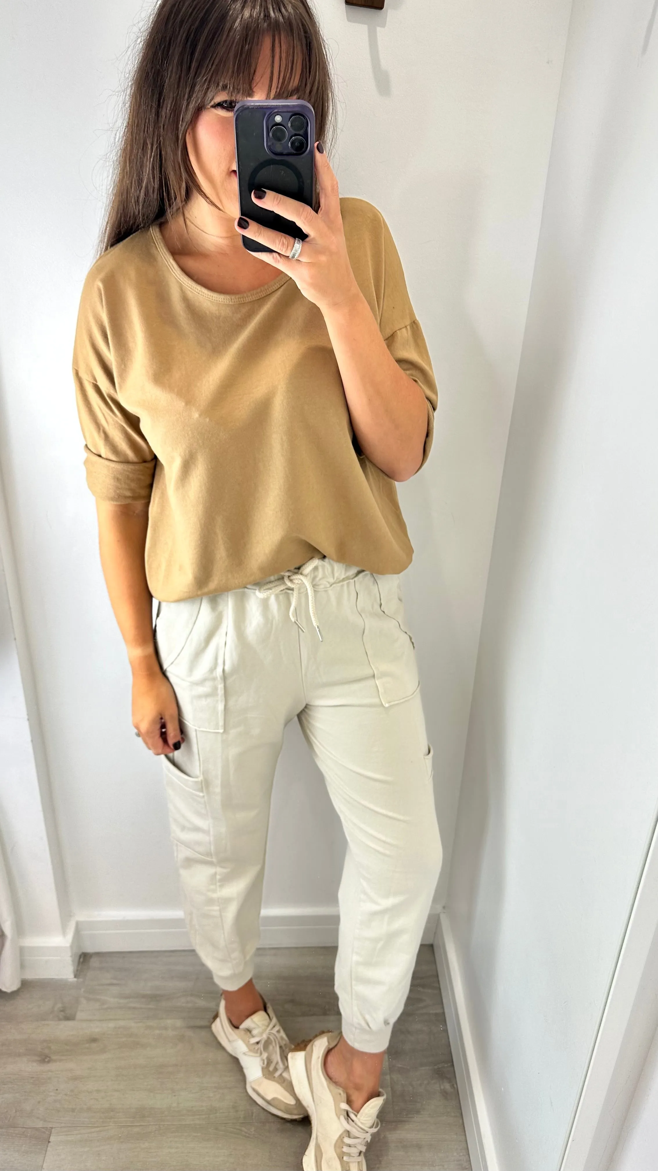 CREAM POCKET SWEAT PANTS