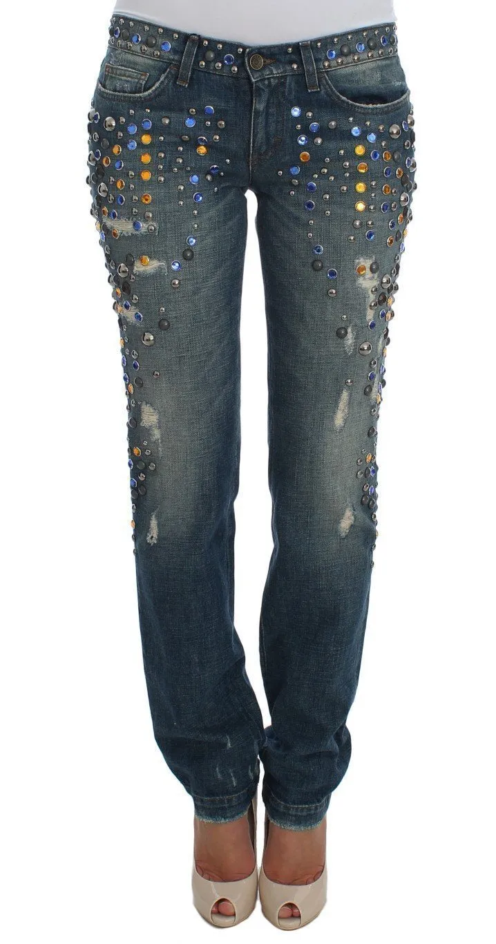 Crystal Embellished GIRLY Slim Fit Jeans